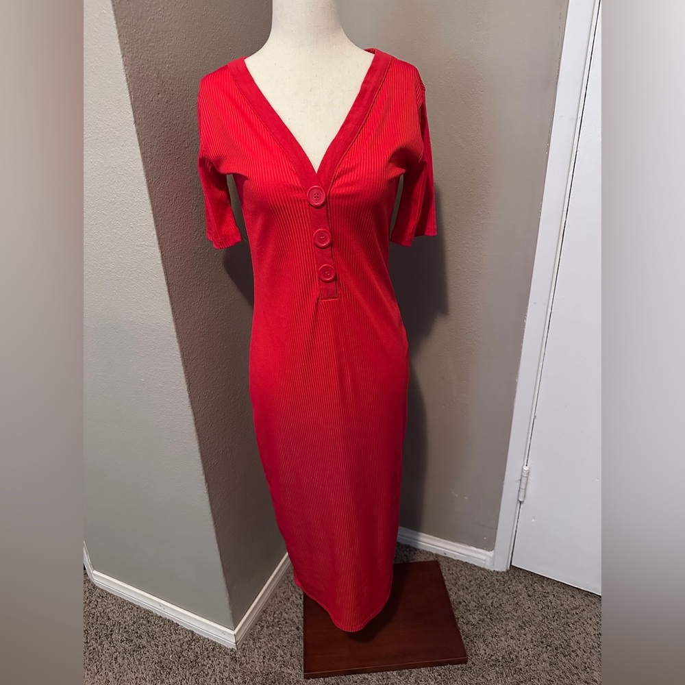 ZARA Cherry Red Bodycon Dress